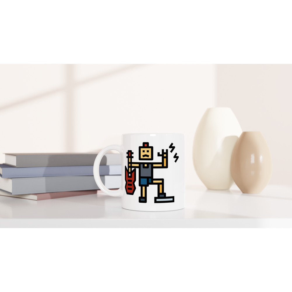 Rock And Roll - White 11oz Ceramic Mug White 11oz Mug Globally Fulfilled Music