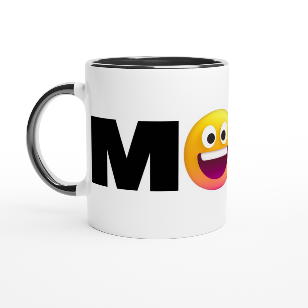 Mood Emoji - White 11oz Ceramic Mug with Colour Inside ceramic black Colour 11oz Mug Funny Globally Fulfilled