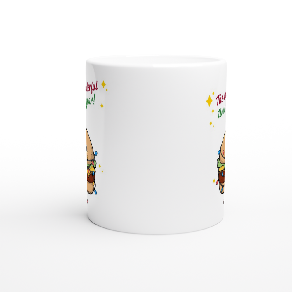 The Most Bunderful Time Of The Year - White 11oz Ceramic Mug White 11oz Mug Christmas Globally Fulfilled
