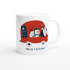 Santa Car - White 11oz Ceramic Mug Christmas Mug Globally Fulfilled