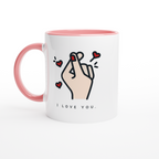 I Love You White 11oz Ceramic Mug with Colour Inside ceramic pink Colour 11oz Mug Globally Fulfilled Love