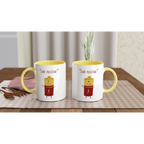 Stay Positive - White 11oz Ceramic Mug with Colour Inside Colour 11oz Mug Globally Fulfilled Motivation Tech