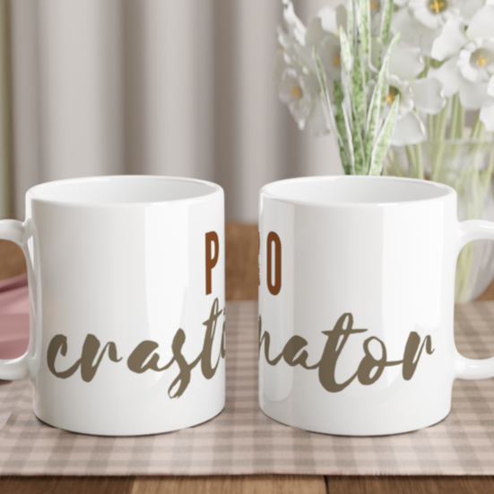 Procrastinator - White 11oz Ceramic Mug White 11oz Mug Globally Fulfilled