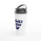 Father's Rules - White 15oz Stainless Steel Travel Mug Travel Mug Dad Globally Fulfilled