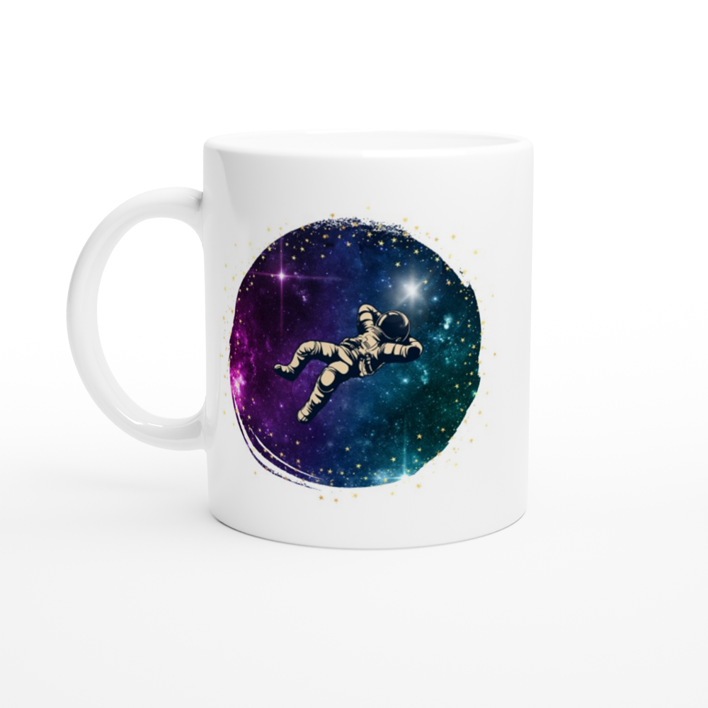 Spaceman - White 11oz Ceramic Mug White 11oz Mug Globally Fulfilled Space