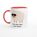 Baa Baa Baa Baa Baad - White 11oz Ceramic Mug with Colour Inside ceramic red Colour 11oz Mug animal Globally Fulfilled