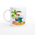 Tropical Santa - White 11oz Ceramic Mug White 11oz Ceramic Mug Christmas Mug Globally Fulfilled
