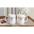 I Can Lift A Latte - White 11oz Ceramic Mug White 11oz Mug Coffee Fitness Globally Fulfilled