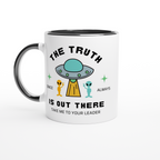The Truth Is Out There - White 11oz Ceramic Mug with Colour Inside ceramic black Colour 11oz Mug Globally Fulfilled Sci Fi