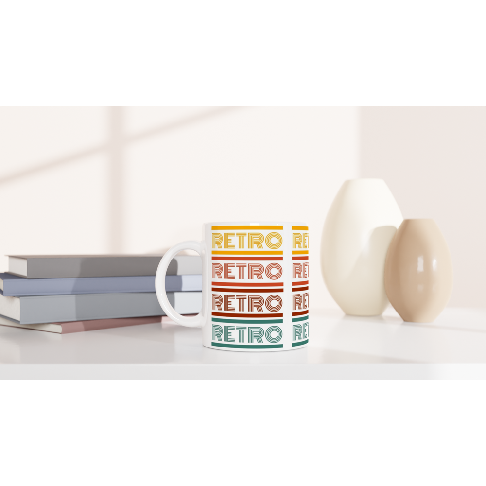 Retro - White 11oz Ceramic Mug White 11oz Mug Globally Fulfilled Retro