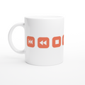 Music Control Buttons - White 11oz Ceramic Mug White 11oz Ceramic Mug White 11oz Mug Globally Fulfilled Music Retro