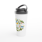 Stay Natural - White 15oz Stainless Steel Travel Mug Travel Mug Environment Globally Fulfilled Plants
