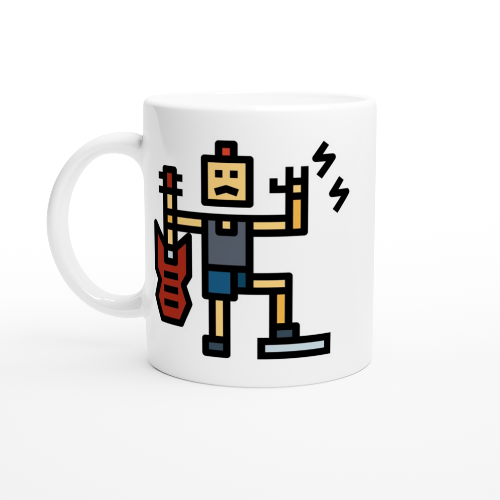 Rock And Roll - White 11oz Ceramic Mug White 11oz Mug Globally Fulfilled Music