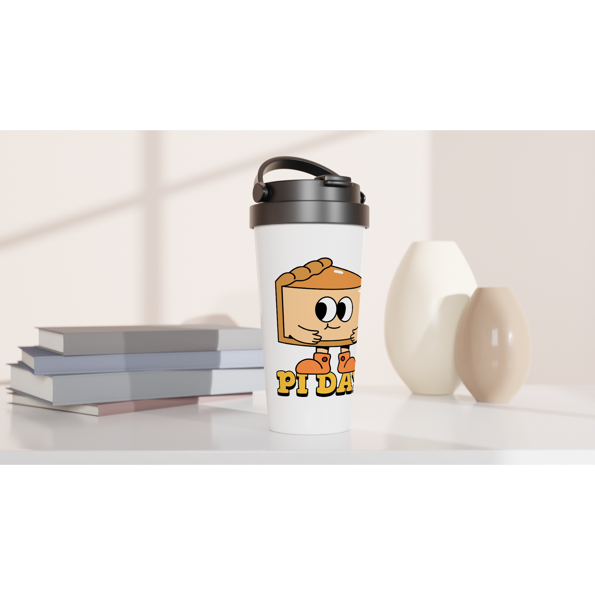 Pi Day - White 15oz Stainless Steel Travel Mug Travel Mug Globally Fulfilled Maths Science