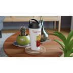 Stay Positive - White 15oz Stainless Steel Travel Mug Travel Mug Globally Fulfilled Motivation Tech