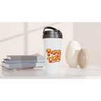 Positive Vibes - White 15oz Stainless Steel Travel Mug Travel Mug Globally Fulfilled