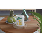 Alien UFO - White 11oz Ceramic Mug White 11oz Mug Globally Fulfilled Sci Fi