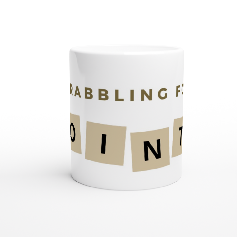Scrabbling For Points - White 11oz Ceramic Mug White 11oz Mug Games Globally Fulfilled