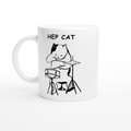 Hep Cat White 11oz Ceramic Mug White 11oz Ceramic Mug White 11oz Mug animal Globally Fulfilled Music