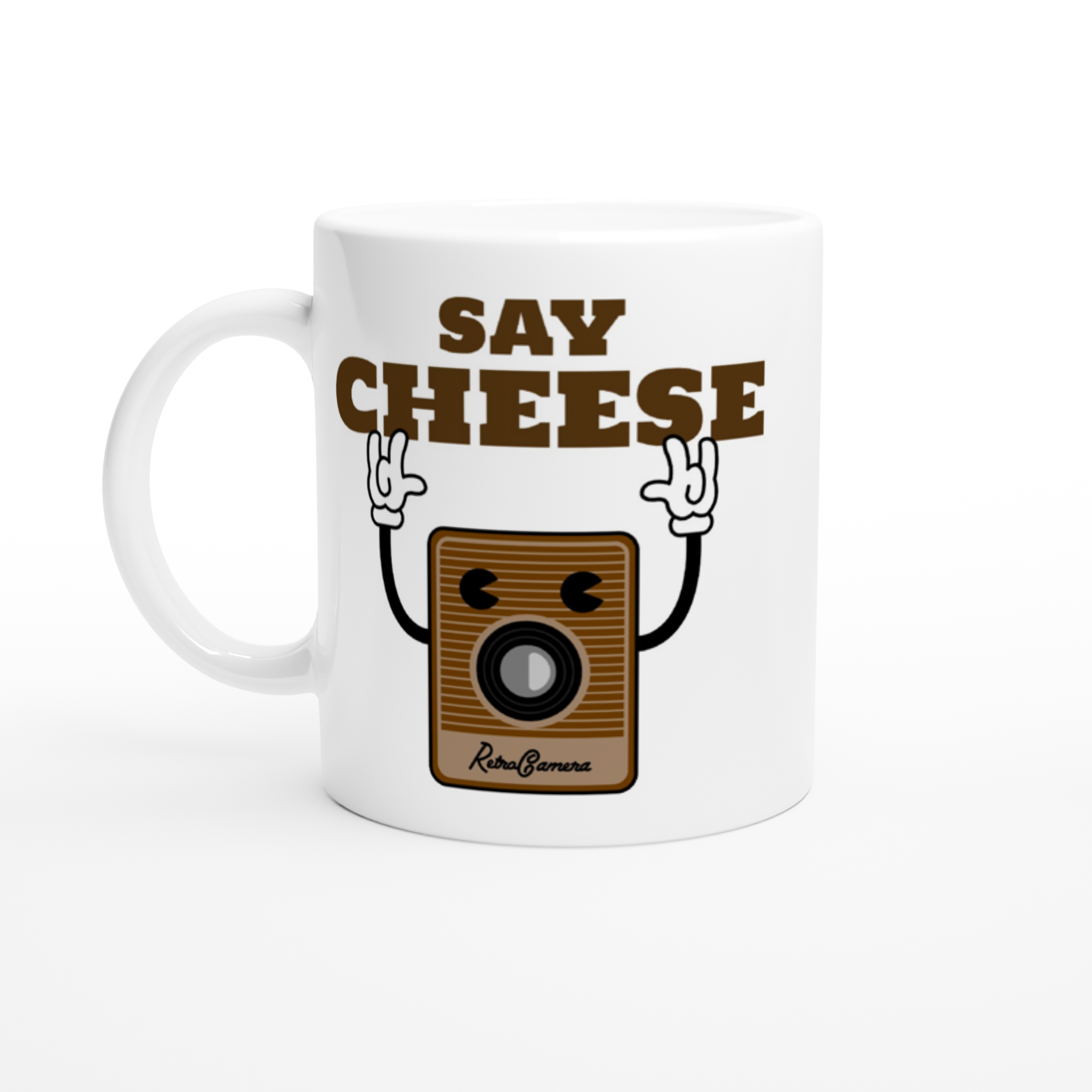 Say Cheese, Retro Camera - White 11oz Ceramic Mug Default Title White 11oz Mug Globally Fulfilled Retro Tech