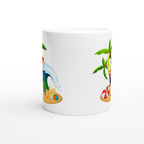 Tropical Santa - White 11oz Ceramic Mug Christmas Mug Globally Fulfilled