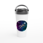 Spaceman - White 15oz Stainless Steel Travel Mug White 15oz Stainless Steel Travel Mug Travel Mug Globally Fulfilled Space