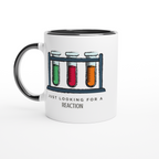 Test Tubes, Just Looking For A Reaction - White 11oz Ceramic Mug with Colour Inside ceramic black Colour 11oz Mug Globally Fulfilled Science