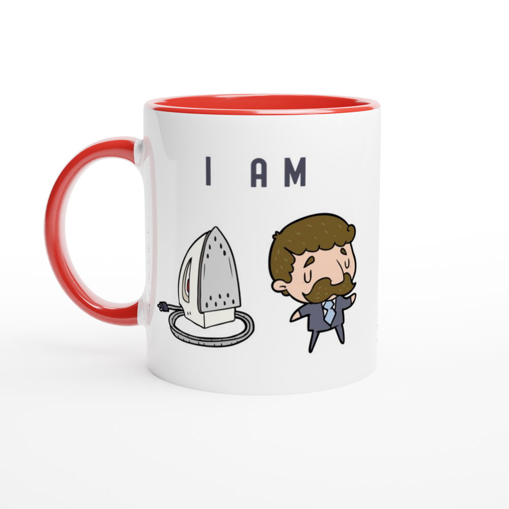 I Am Ironing Man - White 11oz Ceramic Mug with Colour Inside ceramic red Colour 11oz Mug Funny Globally Fulfilled