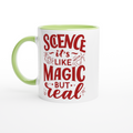 Science, It's Like Magic But Real White 11oz Ceramic Mug with Colour Inside ceramic green Colour 11oz Mug Globally Fulfilled Science