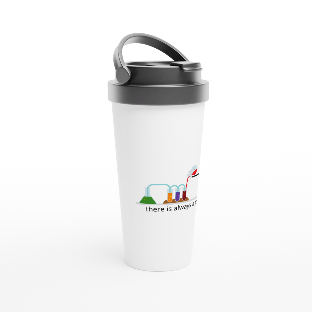 There Is Always A Solution - White 15oz Stainless Steel Travel Mug Travel Mug Globally Fulfilled Science