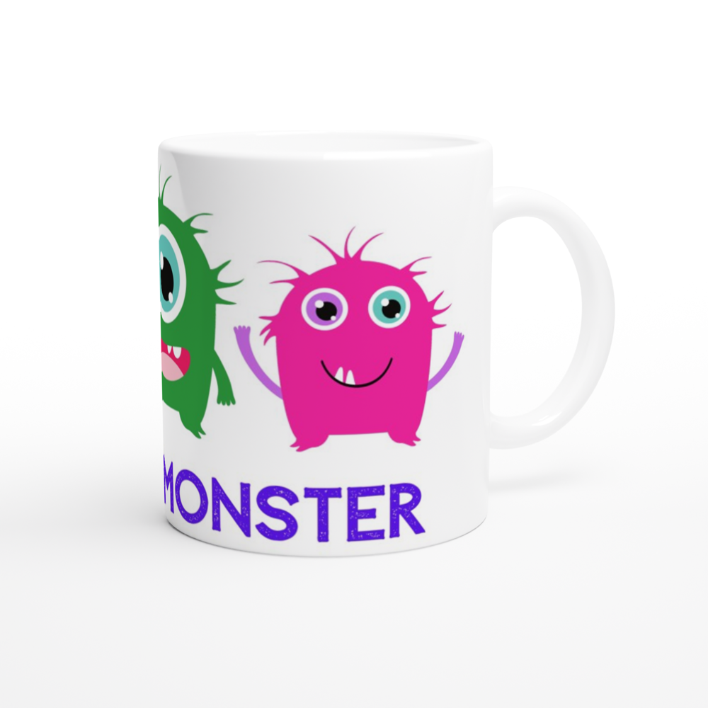 Little Monster - White 11oz Ceramic Mug White 11oz Mug Globally Fulfilled Sci Fi