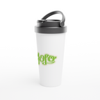 #YOLO - White 15oz Stainless Steel Travel Mug - Infinitee Designs Tech