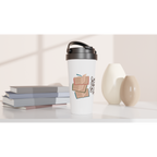 So Many Books, So Little Time - White 15oz Stainless Steel Travel Mug Travel Mug Globally Fulfilled Reading