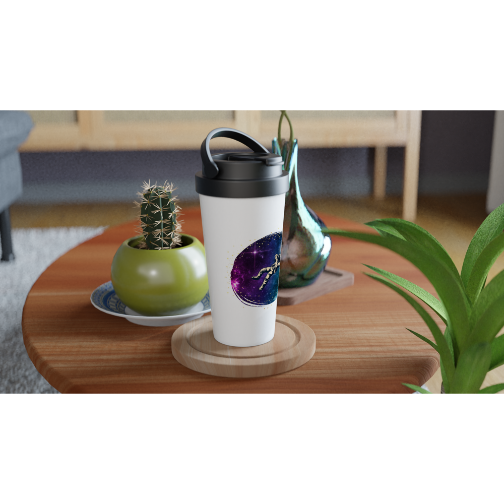 Spaceman - White 15oz Stainless Steel Travel Mug Travel Mug Globally Fulfilled Space