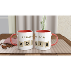 Scrabbling For Points - White 11oz Ceramic Mug with Colour Inside ceramic red Colour 11oz Mug Games Globally Fulfilled