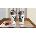 Vinyl Collector - White 15oz Stainless Steel Travel Mug Travel Mug Globally Fulfilled Music Retro