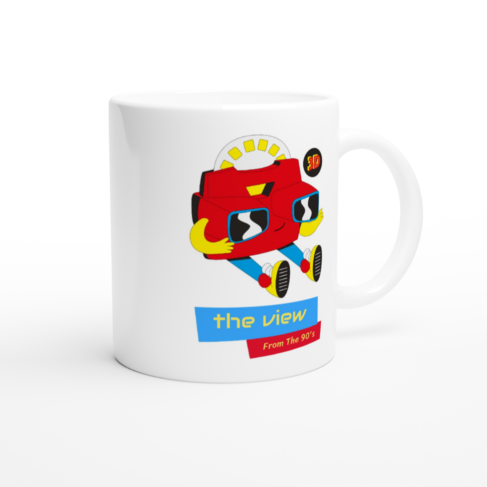 The View From The 90's - White 11oz Ceramic Mug White 11oz Mug Globally Fulfilled Retro
