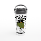 Vinyl Collector - White 15oz Stainless Steel Travel Mug White 15oz Stainless Steel Travel Mug Travel Mug Globally Fulfilled Music Retro