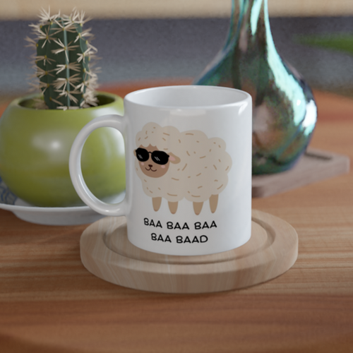 Baa Baa Baa Baa Baad - White 11oz Ceramic Mug White 11oz Mug animal Globally Fulfilled