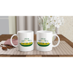 Spread Hap-pea-ness - White 11oz Ceramic Mug White 11oz Mug Globally Fulfilled Motivation