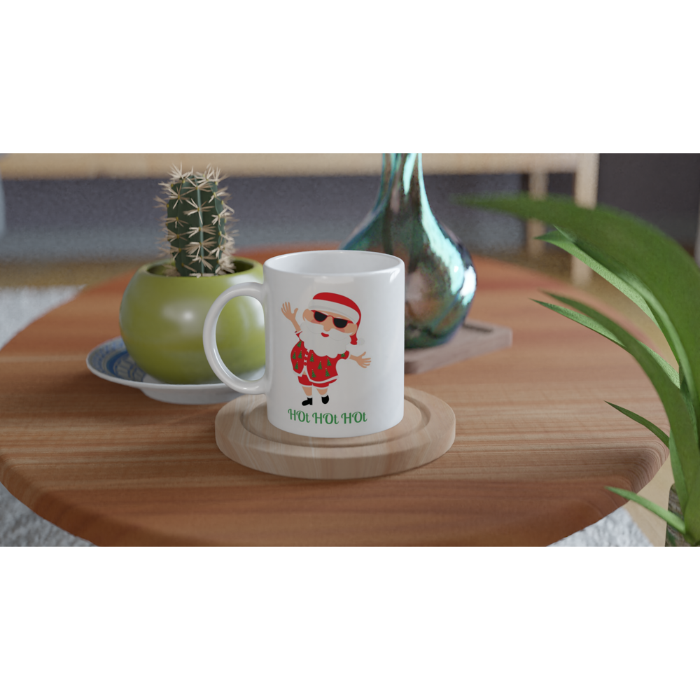 HOt HOt HOt - White 11oz Ceramic Mug Christmas Mug Globally Fulfilled