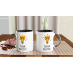 Think Positive - White 11oz Ceramic Mug with Colour Inside Colour 11oz Mug Globally Fulfilled Motivation