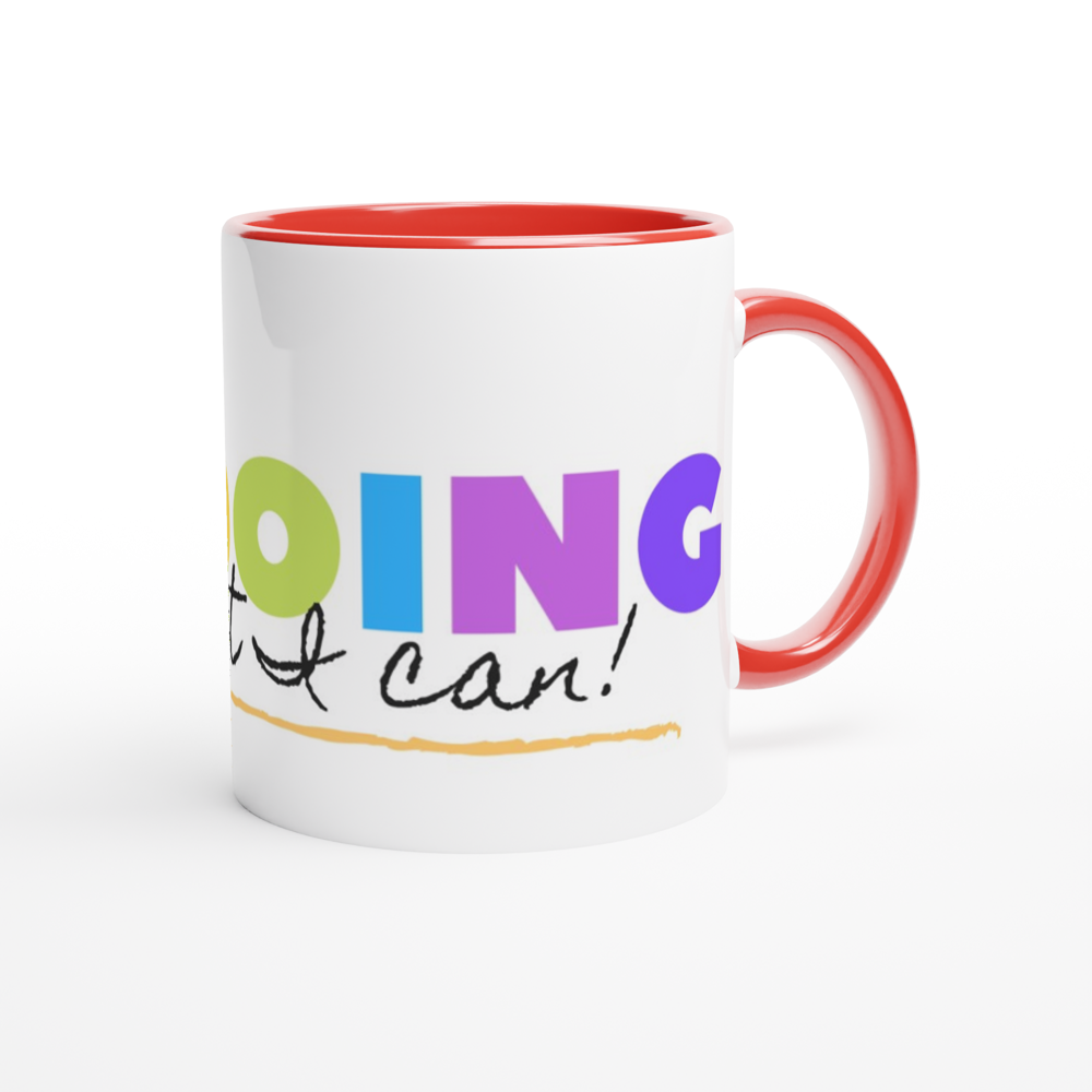 I'm Doing The Best I Can - White 11oz Ceramic Mug with Colour Inside ceramic red Colour 11oz Mug Globally Fulfilled Motivation