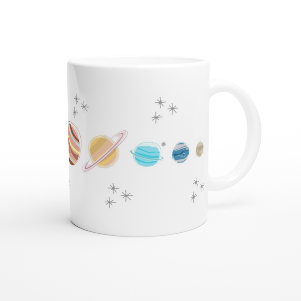 Solar System Planets - White 11oz Ceramic Mug White 11oz Mug Globally Fulfilled Space
