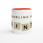 Scrabbling For Points - White 11oz Ceramic Mug with Colour Inside Colour 11oz Mug Games Globally Fulfilled