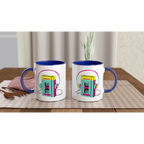 Wired For Sound, Music Player - White 11oz Ceramic Mug with Colour Inside Colour 11oz Mug Globally Fulfilled Music Retro