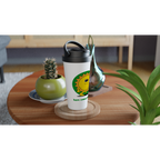 Here Comes The Sun - White 15oz Stainless Steel Travel Mug Travel Mug Globally Fulfilled Retro Summer