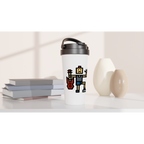 Rock And Roll - White 15oz Stainless Steel Travel Mug Travel Mug Globally Fulfilled Music