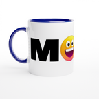 Mood Emoji - White 11oz Ceramic Mug with Colour Inside ceramic blue Colour 11oz Mug Funny Globally Fulfilled
