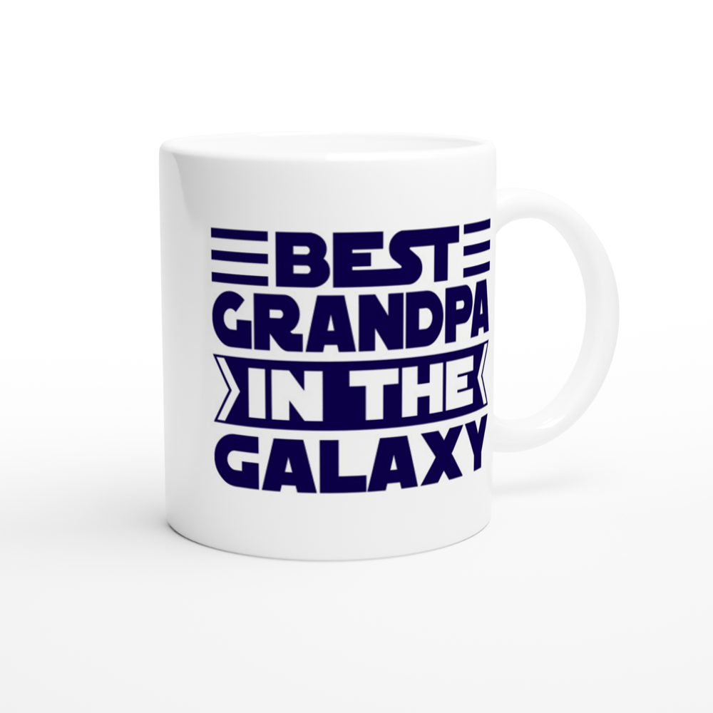 Best Grandpa In The Galaxy - White 11oz Ceramic Mug White 11oz Mug Globally Fulfilled Space